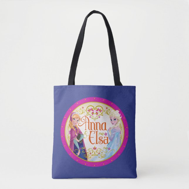 Anna and Elsa | Floral Frame Tote Bag (Front)