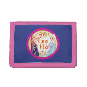 Anna and Elsa Floral Frame Tri-fold Wallet