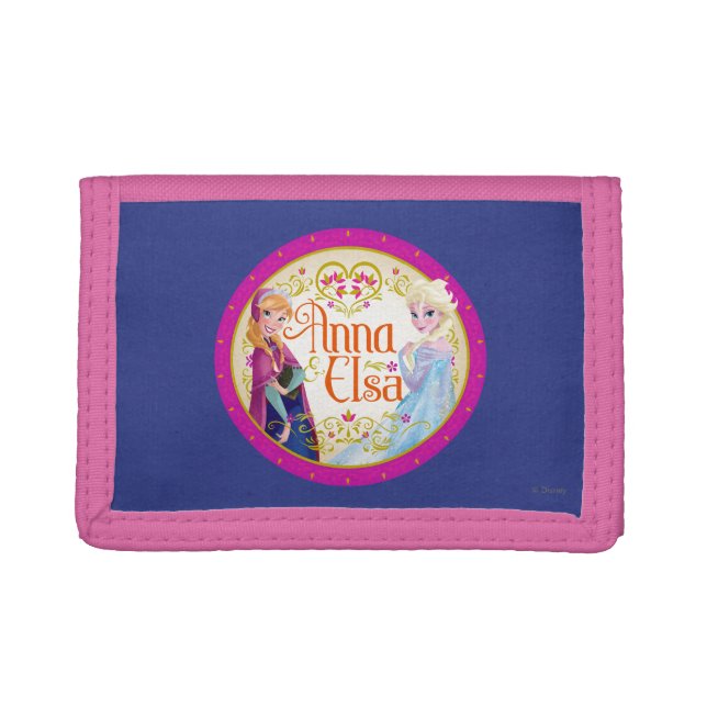 Anna and Elsa | Floral Frame Trifold Wallet (Front)