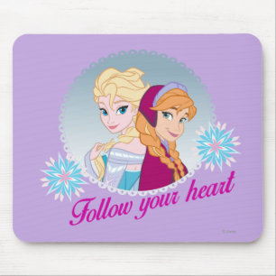 Anna and Elsa Follow Your Heart Mouse Pad