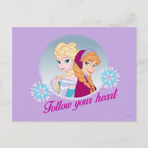 Anna and Elsa  Follow Your Heart Postcard