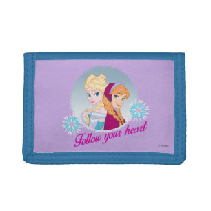 Anna and Elsa Follow Your Heart Trifold Wallet
