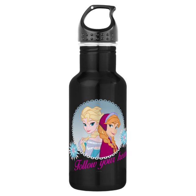 Anna and Elsa | Follow Your Heart Water Bottle (Front)