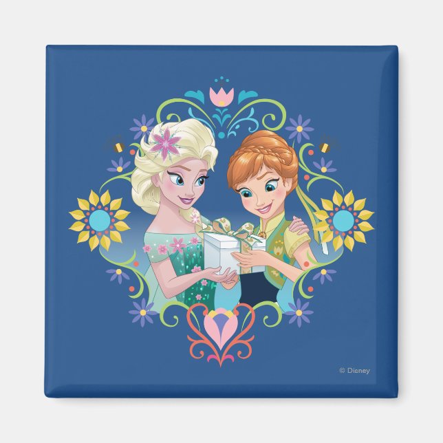 Anna and Elsa | Gift for Sister Magnet (Front)
