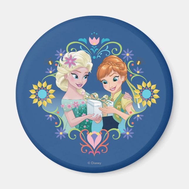 Anna and Elsa | Gift for Sister Magnet (Front)