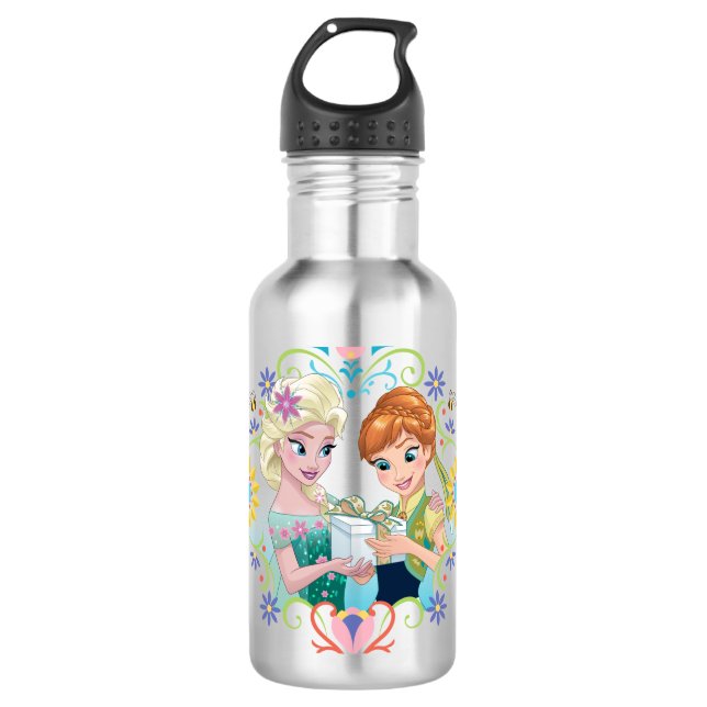 Anna and Elsa | Gift for Sister Water Bottle (Front)