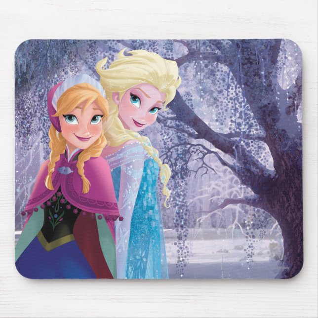 Anna and Elsa | Holding Hands Mouse Pad (Front)