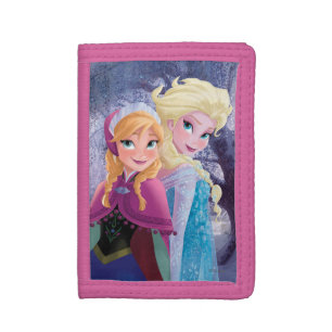 Anna and Elsa Holding Hands Trifold Wallet