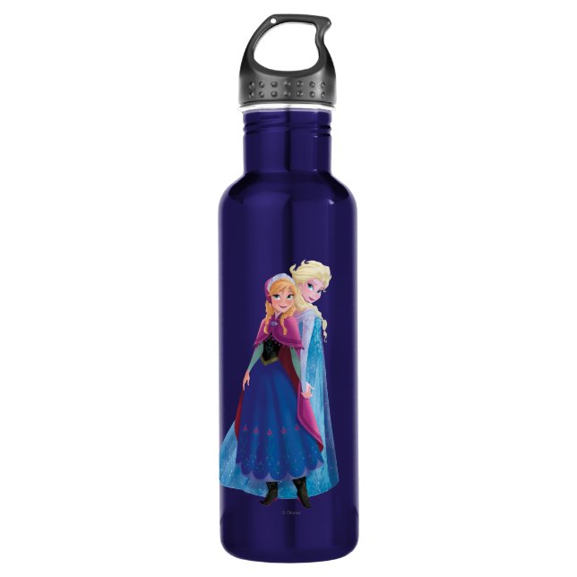 Anna and Elsa | Holding Hands Water Bottle (Front)