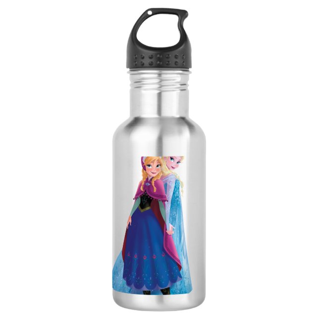 Anna and Elsa | Holding Hands Water Bottle (Front)