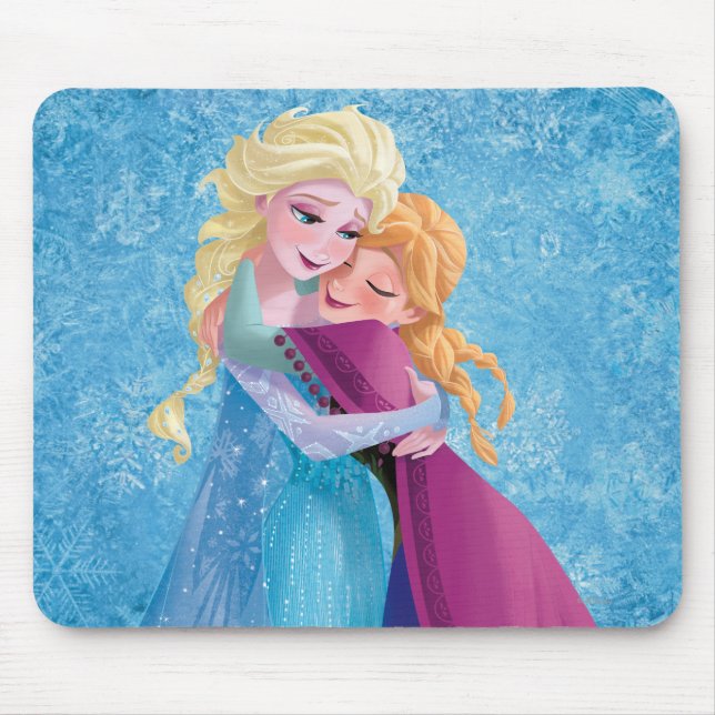 Anna and Elsa | Hugging Mouse Pad (Front)