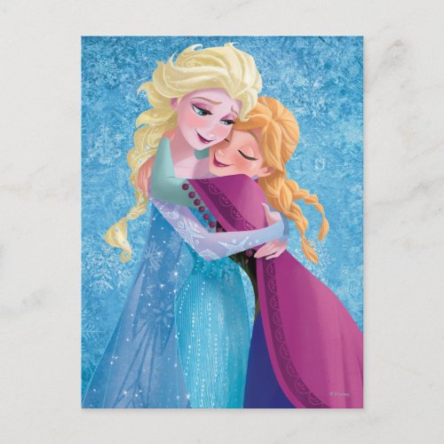 Anna and Elsa  Hugging Postcard