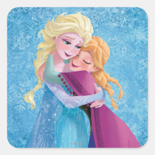 Anna and Elsa   Hugging Square Sticker