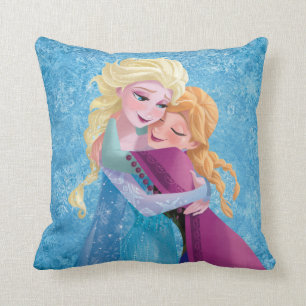 Anna and Elsa   Hugging Throw Pillow