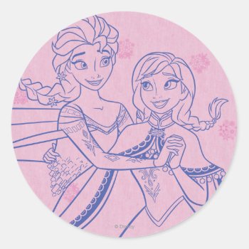 Anna And Elsa | I Love My Sister Classic Round Sticker by frozen at Zazzle