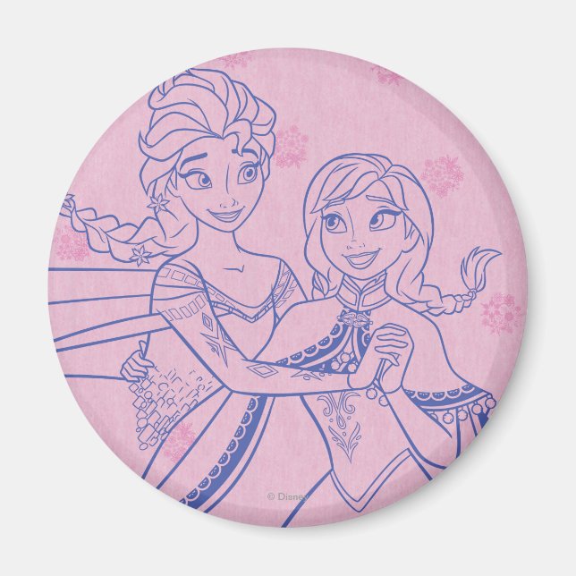 Anna and Elsa | I Love My Sister Magnet (Front)