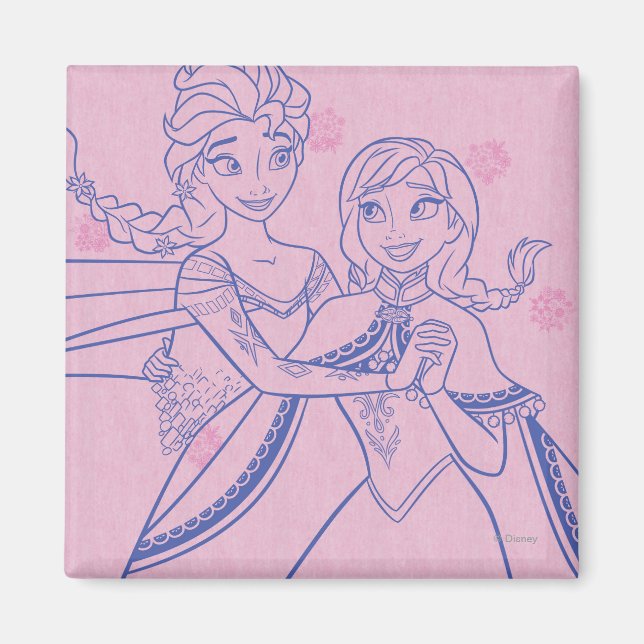 Anna and Elsa | I Love My Sister Magnet (Front)