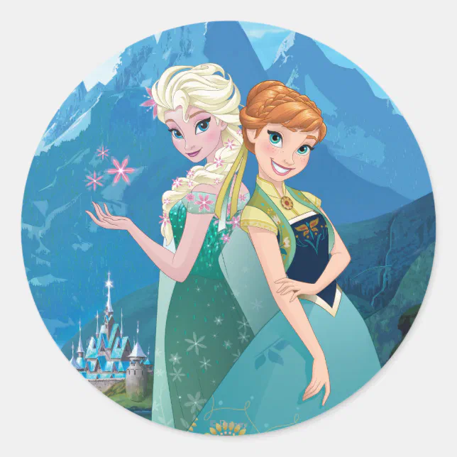 Anna and Elsa | My Sister Loves Me Classic Round Sticker | Zazzle