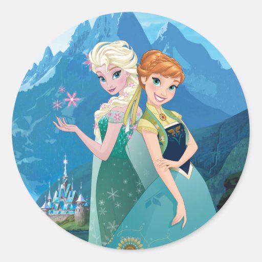 Anna and Elsa | My Sister Loves Me Classic Round Sticker | Zazzle