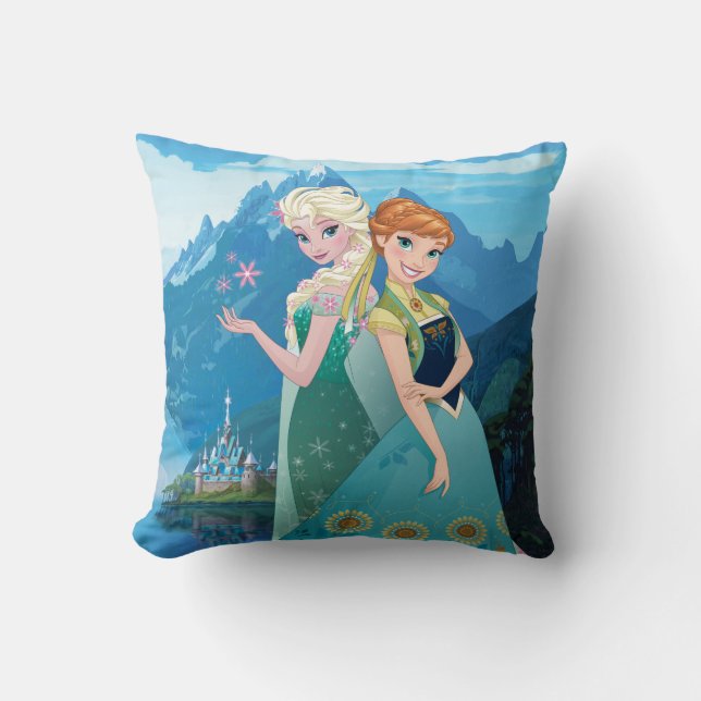 Anna and Elsa | My Sister Loves Me Throw Pillow (Front)