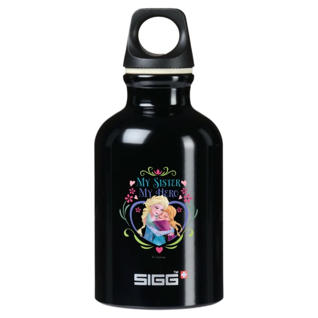 Anna and Elsa | My Sister My Hero Aluminum Water Bottle (Front)