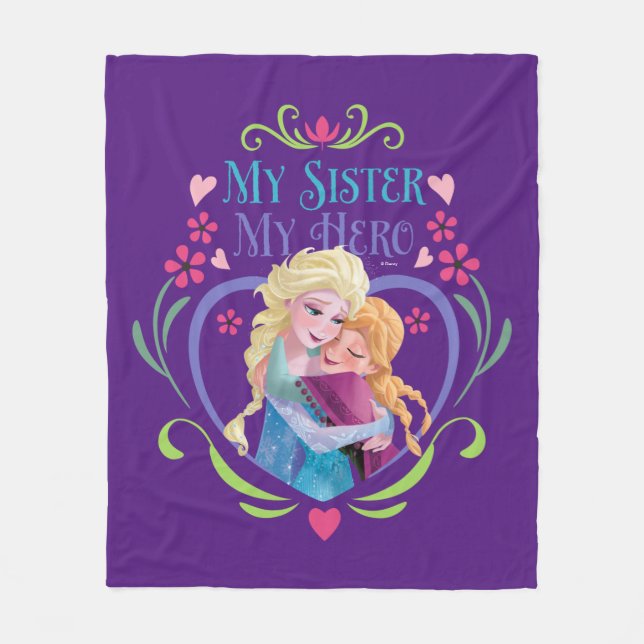 Anna and Elsa | My Sister My Hero Fleece Blanket (Front)