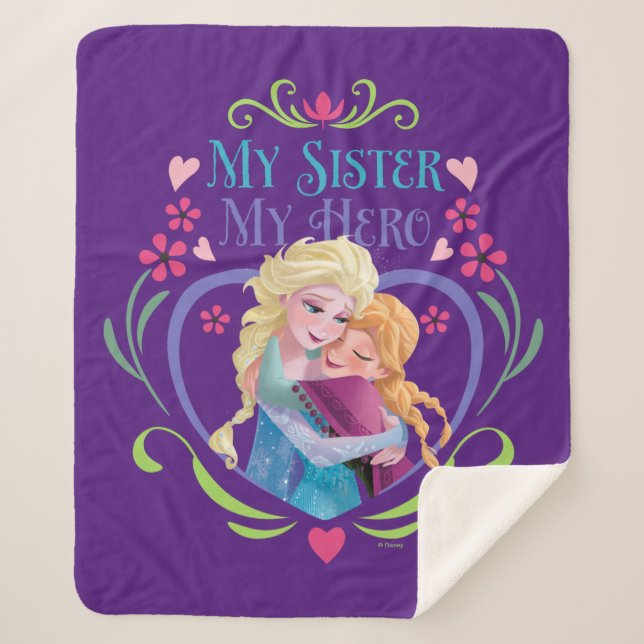 Anna and Elsa | My Sister My Hero Sherpa Blanket (Front)