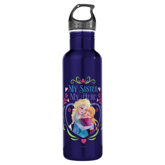 Anna and Elsa | My Sister My Hero Water Bottle (Front)