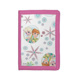 Anna and Elsa Pattern Tri-fold Wallet