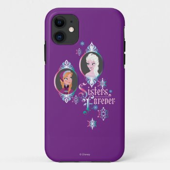 Anna And Elsa | Portraits In Snowflakes Iphone 11 Case by frozen at Zazzle