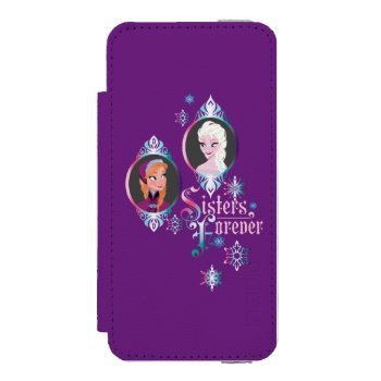 Anna And Elsa | Portraits In Snowflakes Iphone Se/5/5s Wallet Case by frozen at Zazzle