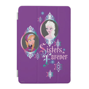 Anna and Elsa Portraits in Snowflakes iPad Mini Cover