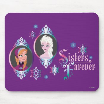 Anna And Elsa | Portraits In Snowflakes Mouse Pad by frozen at Zazzle
