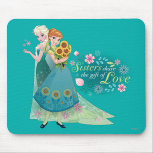 Anna and Elsa Sister Love Mouse Pad