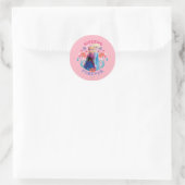 Anna and Elsa | Sisters with Flowers Classic Round Sticker (Bag)