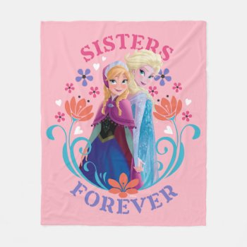 Anna And Elsa | Sisters With Flowers Fleece Blanket by frozen at Zazzle