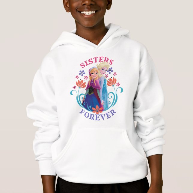Anna and Elsa | Sisters with Flowers Hoodie (Front)