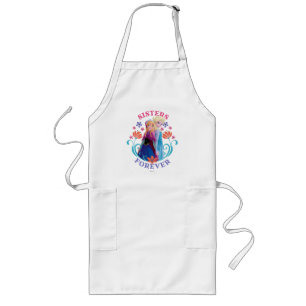 Anna and Elsa Sisters with Flowers Long Apron