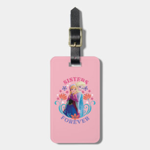 Anna and Elsa Sisters with Flowers Luggage Tag