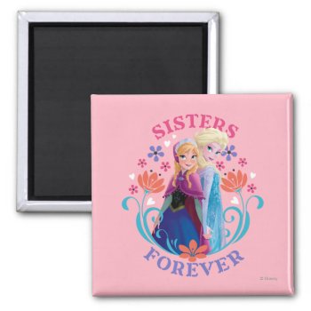 Anna And Elsa | Sisters With Flowers Magnet by frozen at Zazzle