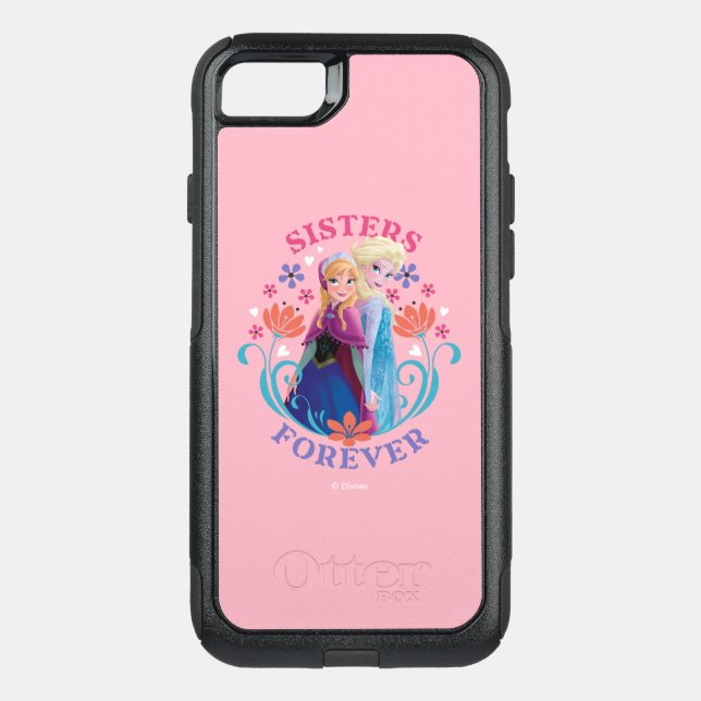Anna and Elsa | Sisters with Flowers Otterbox iPhone Case (Back)