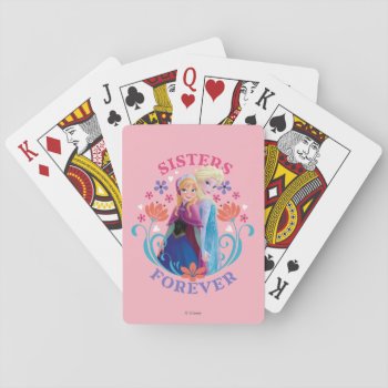 Anna And Elsa | Sisters With Flowers Playing Cards by frozen at Zazzle