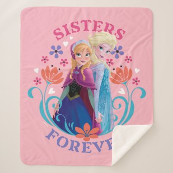 Anna And Elsa | Sisters With Flowers Sherpa Blanket by frozen at Zazzle