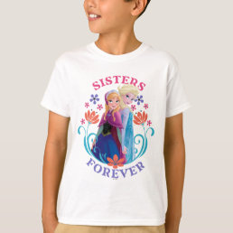 Anna and Elsa | Sisters with Flowers T-Shirt