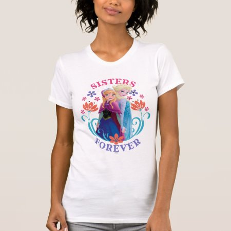 Anna And Elsa | Sisters With Flowers T-shirt
