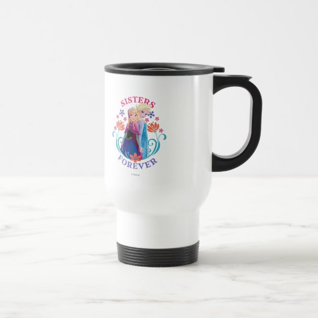 Anna and Elsa | Sisters with Flowers Travel Mug (Right)