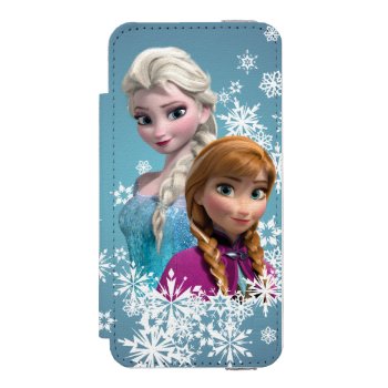 Anna And Elsa | Snowflakes Iphone Se/5/5s Wallet Case by frozen at Zazzle