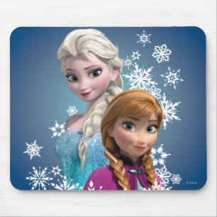 Anna and Elsa Snowflakes Mouse Pad