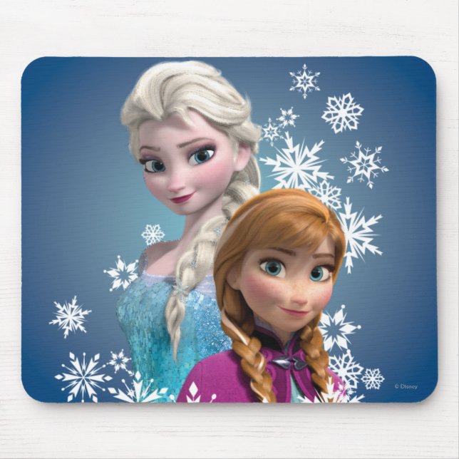 Anna and Elsa | Snowflakes Mouse Pad (Front)