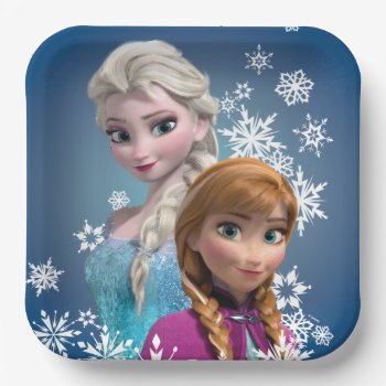 Anna And Elsa | Snowflakes  Paper Plates by frozen at Zazzle